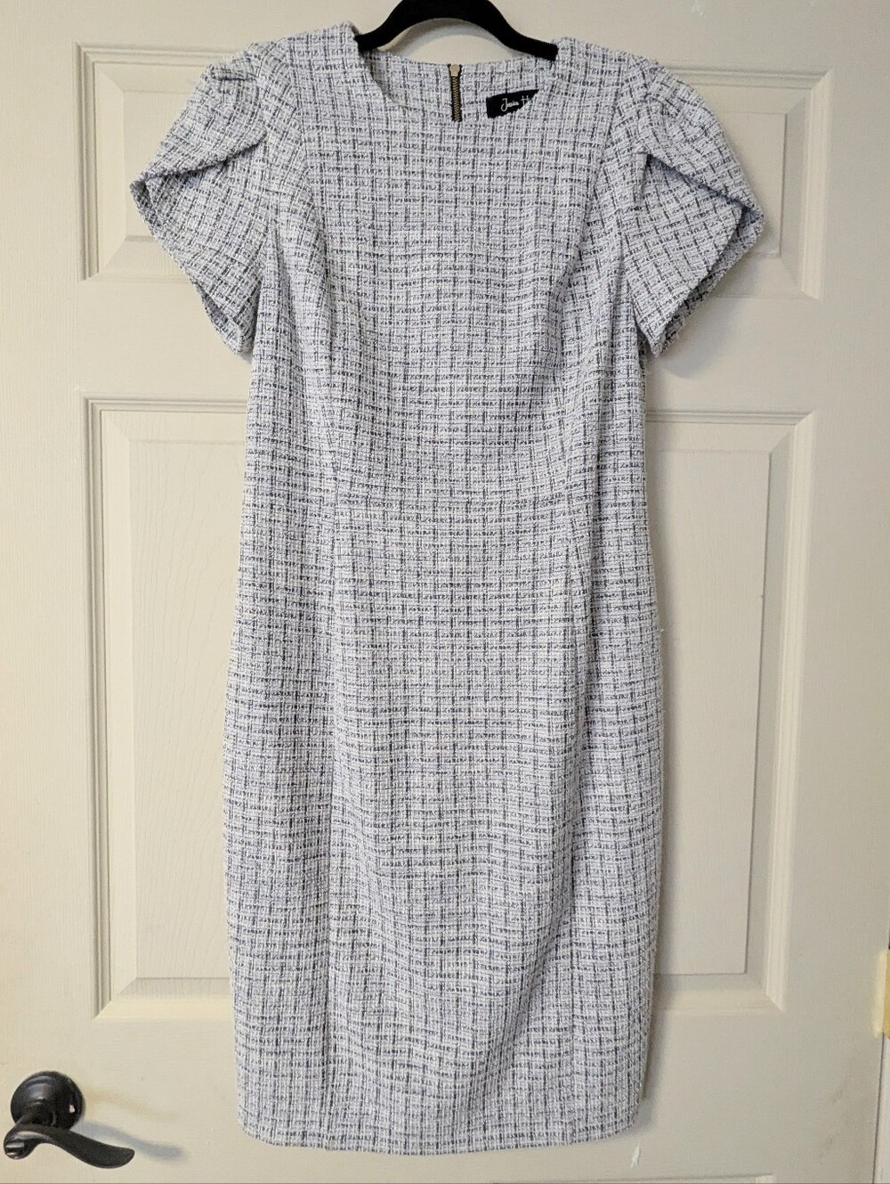Baby Blue Tweed Dress Formal Jessica Howard Office Wedding Guest